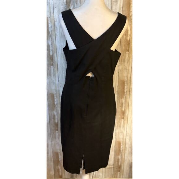 Carol Horn Workshop Linen Cotton Cross Back Dress - Size 10 - Picture 3 of 5